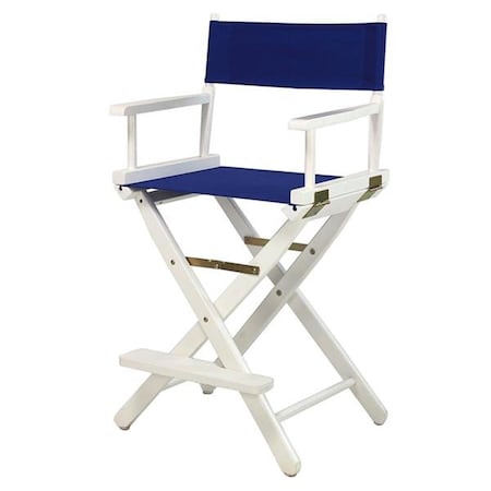 Betterbeds 220-01-021-13 24 in. Directors Chair White Frame with Royal Blue Canvas BE2691171